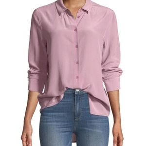 Equipment Lilac/Pink Silk Button-Up Blouse
